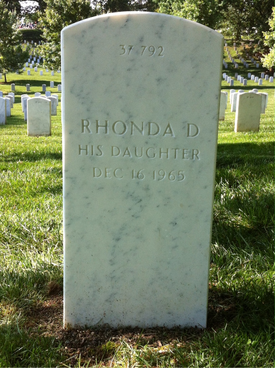 Back of headstone — Rhonda Crocheron