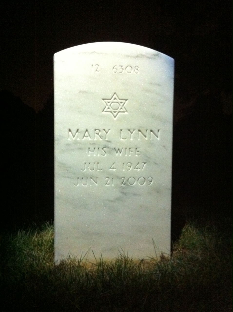 Back of headstone — Lawrence Odum
