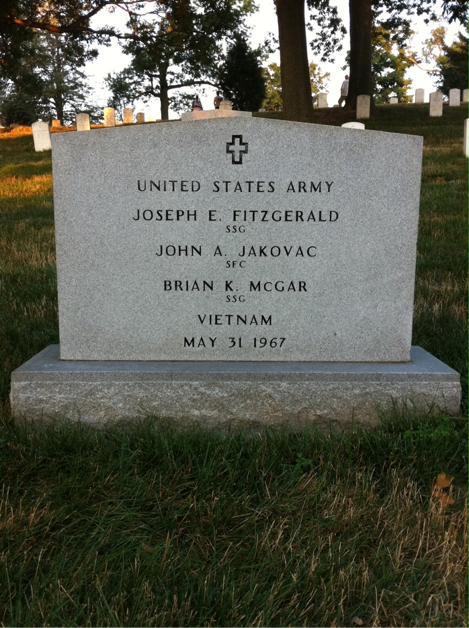 Headstone shared by 2 interments, including Brian Kent McGar