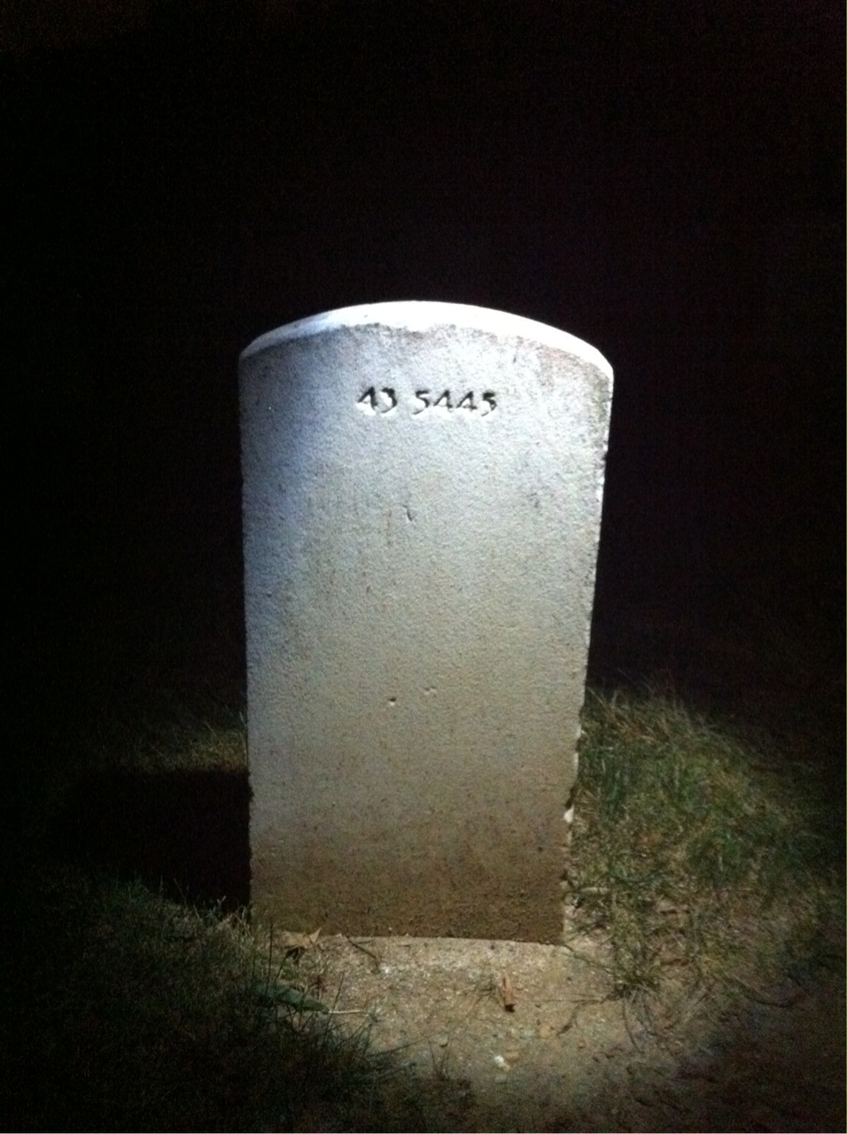 Back of headstone — William B Scott