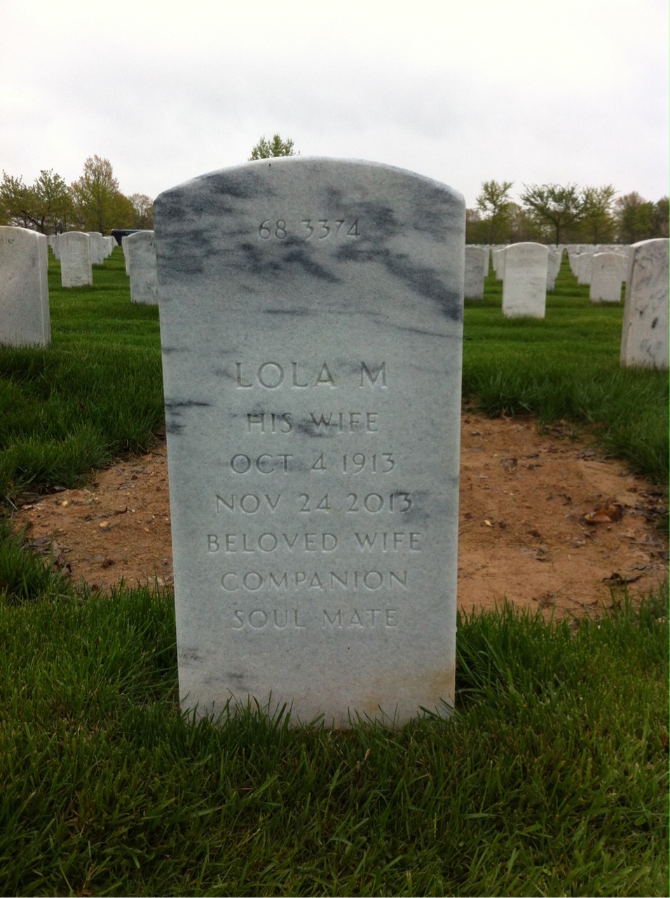 Back of headstone — Lester Abernethy