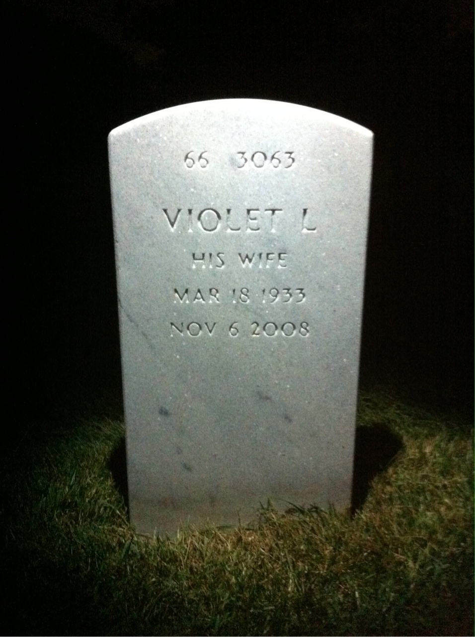 Back of headstone — James Owens
