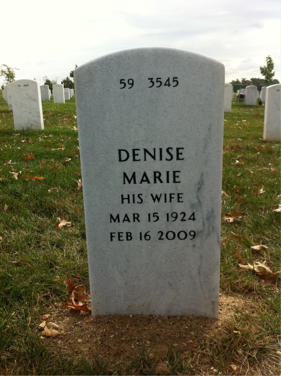 Back of headstone — Vincent Hearing