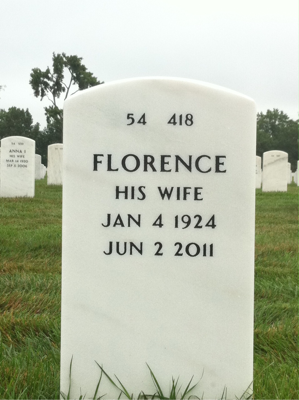Back of headstone — John Johnston