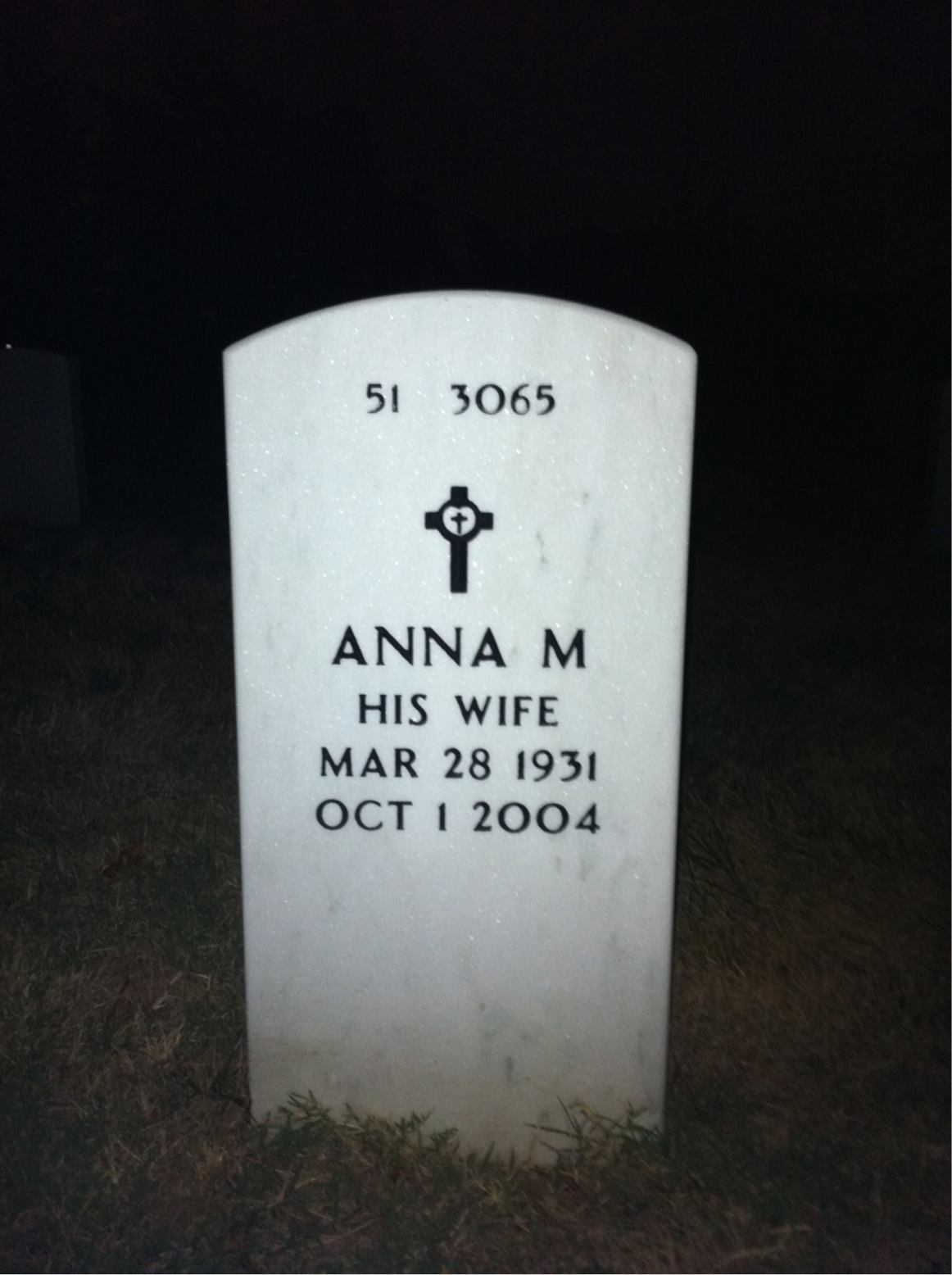 Back of headstone — Thomas Dean