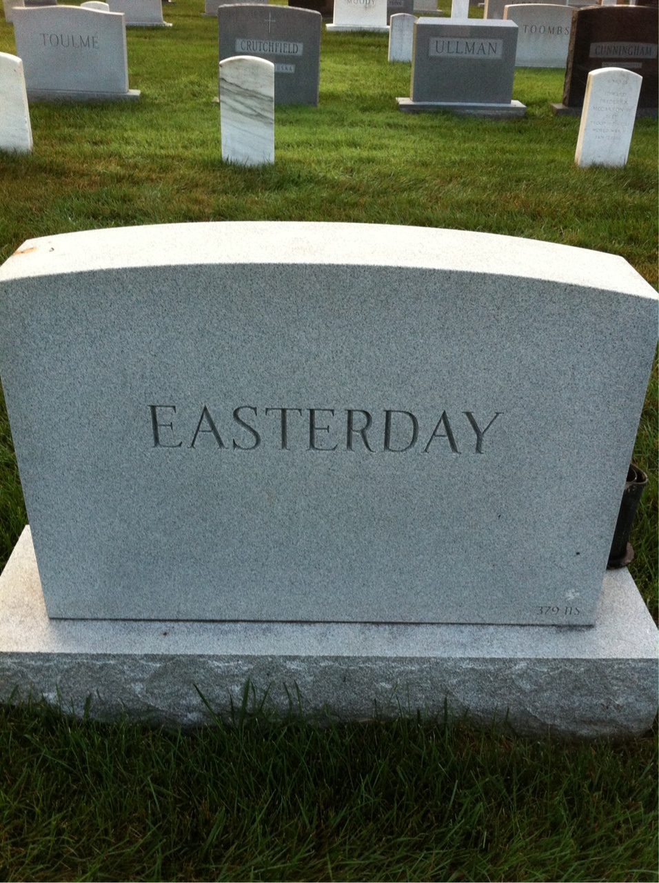 Back of headstone — Charles Easterday