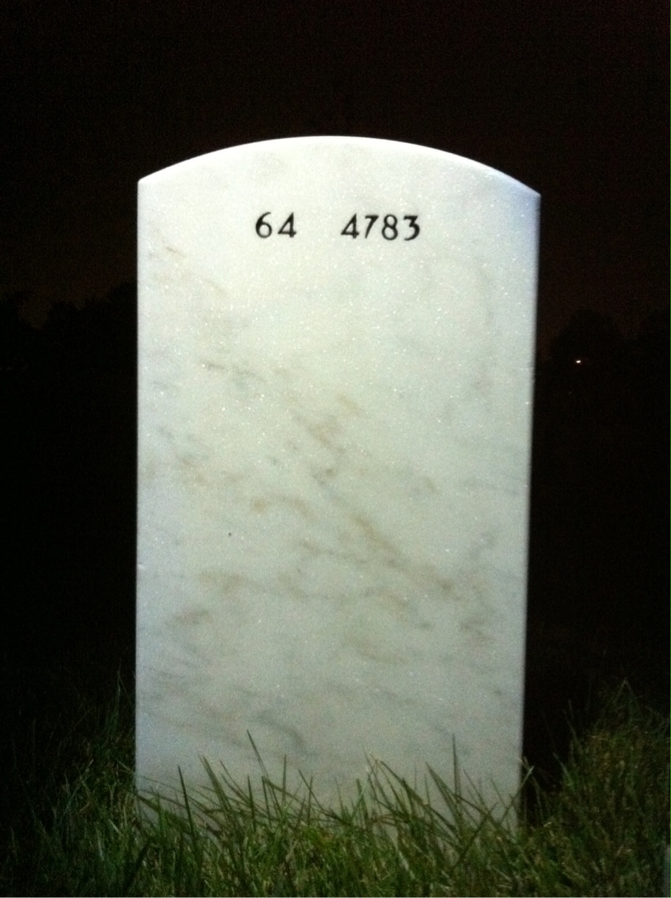 Back of headstone — Roscoe Barrett