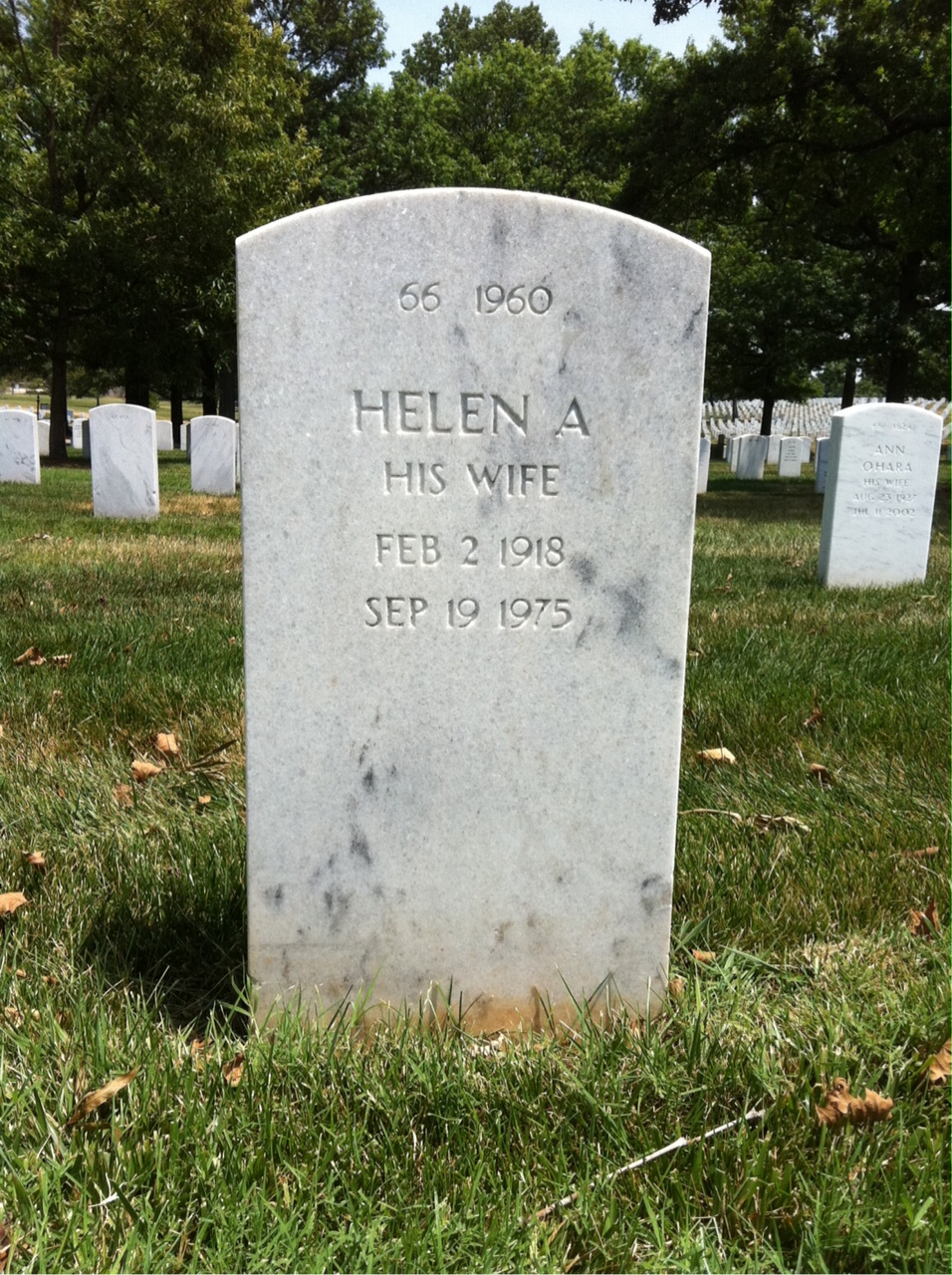 Back of headstone — Walter Moore