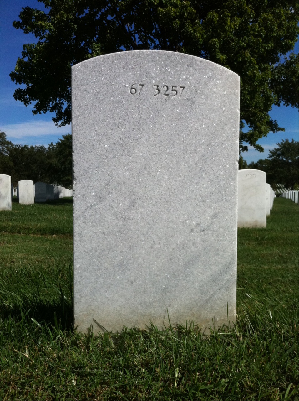 Back of headstone — William K Bean