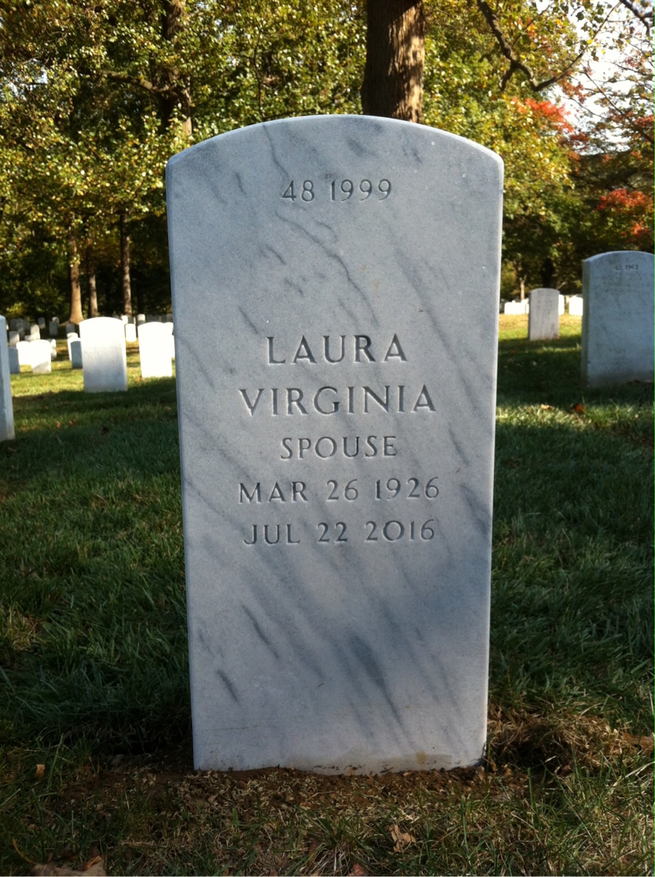 Back of headstone — Darrel Peugh