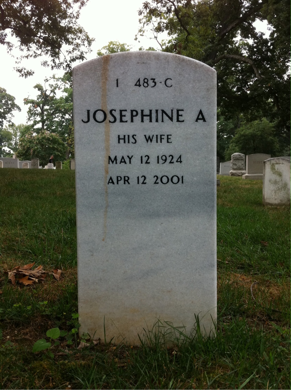 Back of headstone — Edward Schaefer