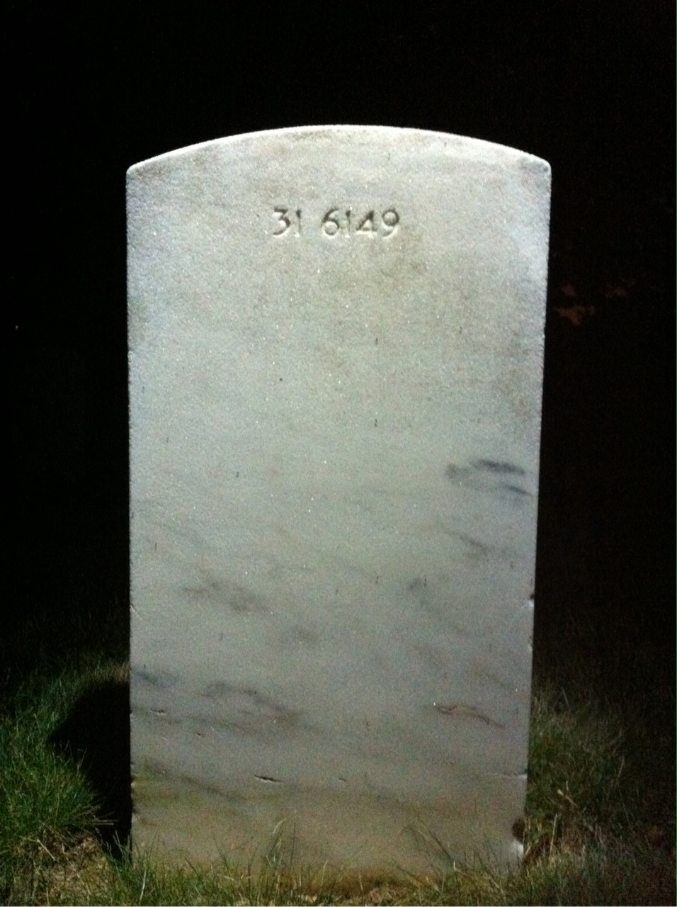 Back of headstone — Mary Muss