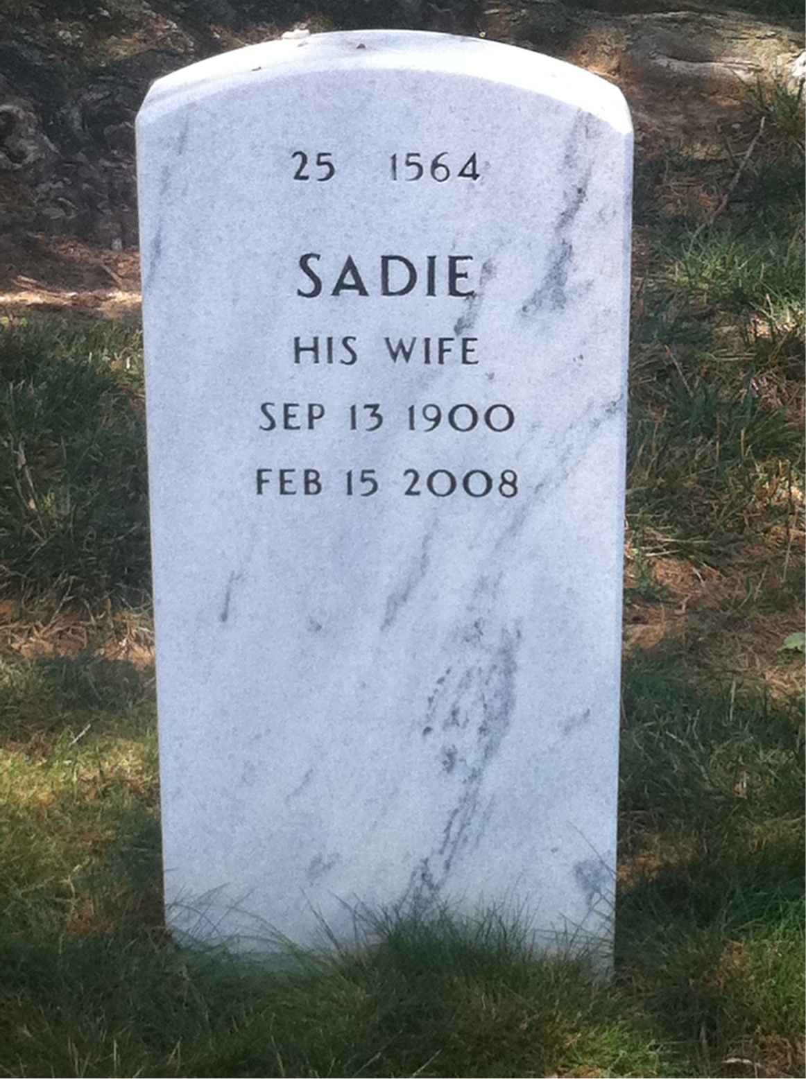 Back of headstone — Dewey Scott