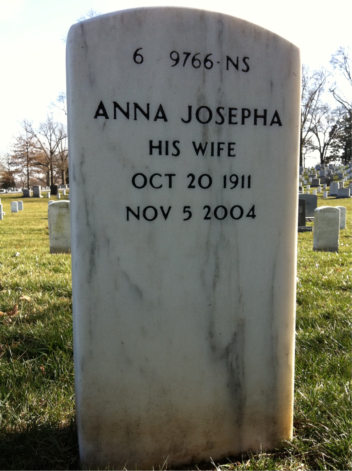 Back of headstone — Victor Billings