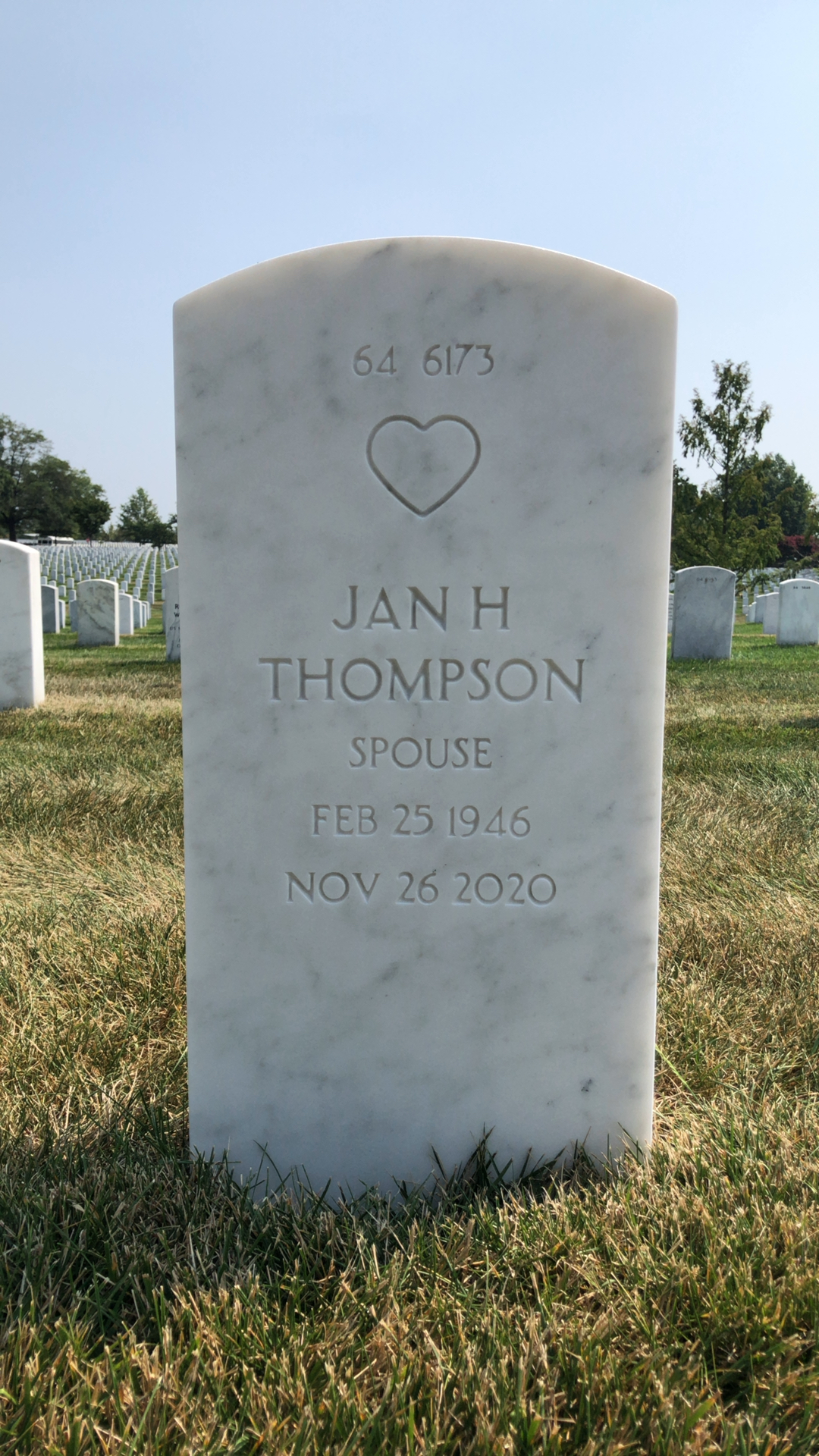 Back of headstone — Herman Thompson
