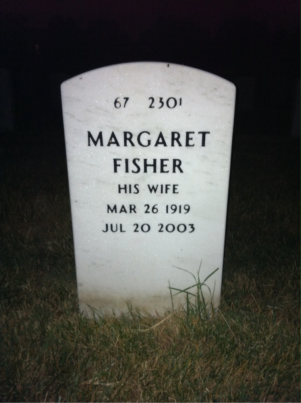 Back of headstone — Kermit Zieg