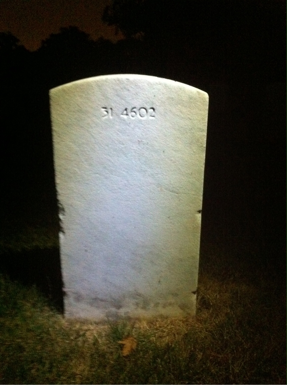 Back of headstone — James Anderson