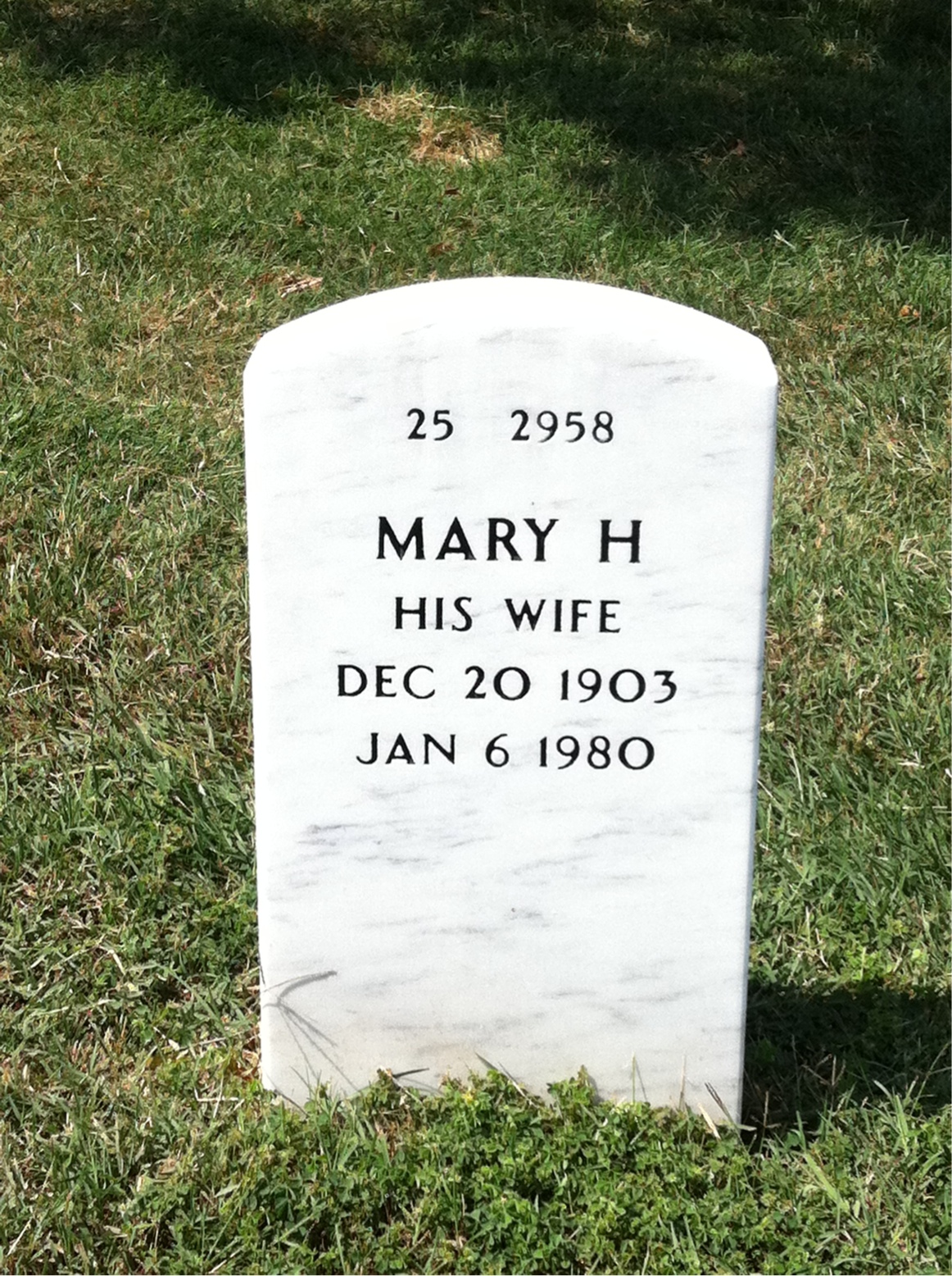 Back of headstone — Alexander Murrelle