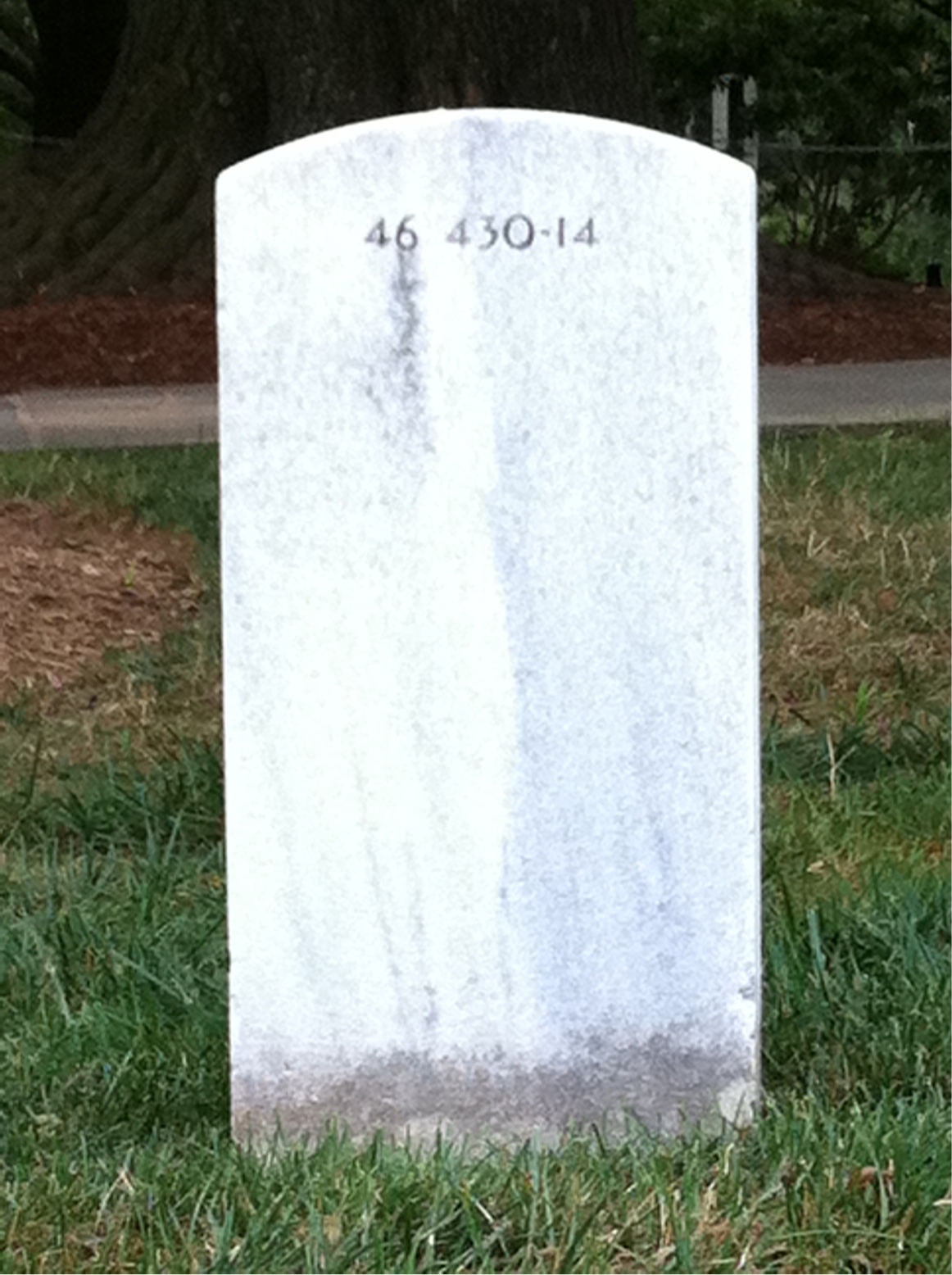Back of headstone — Thomas Jefferson Brown