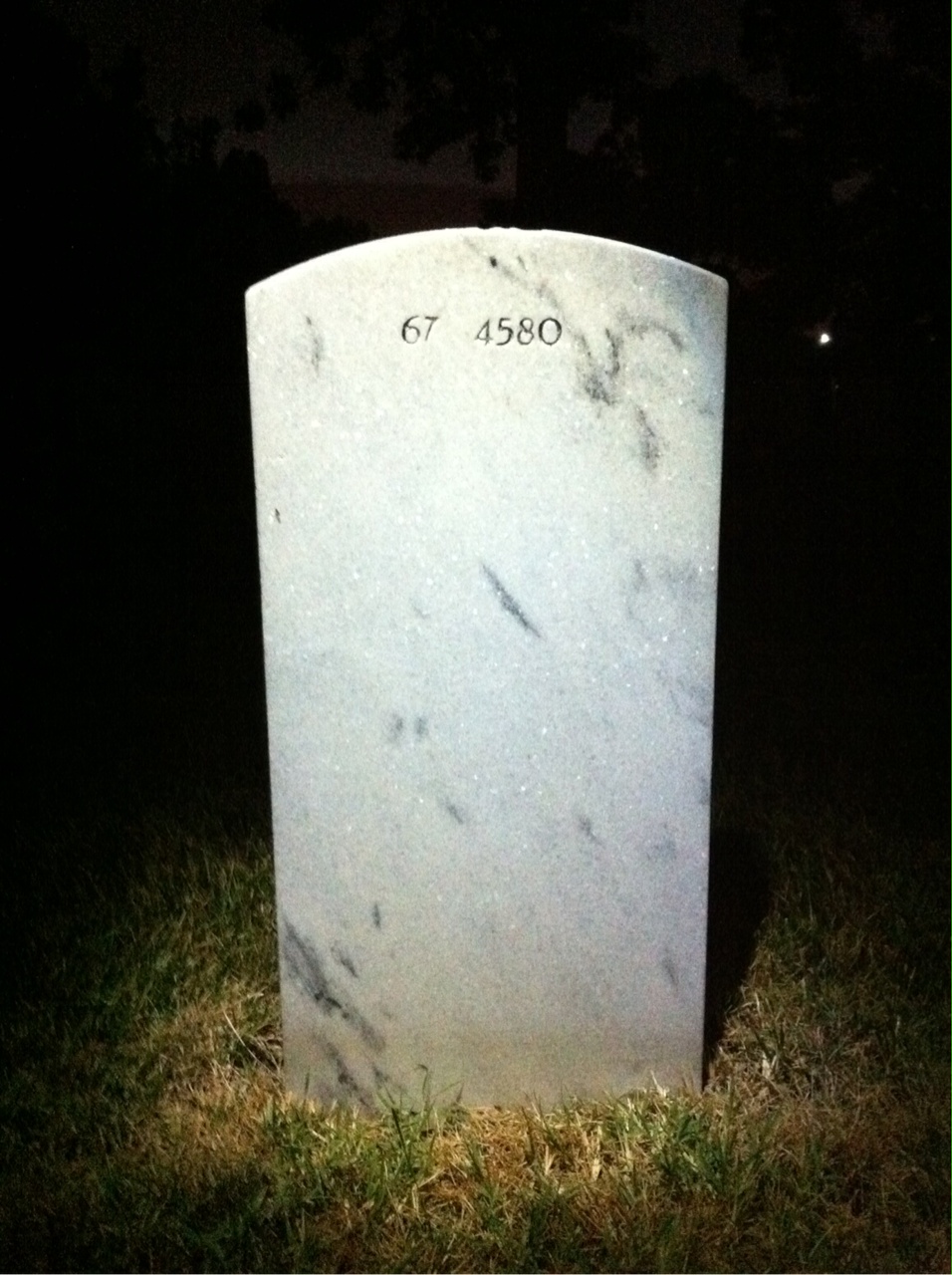 Back of headstone — William Buckner Caldwell