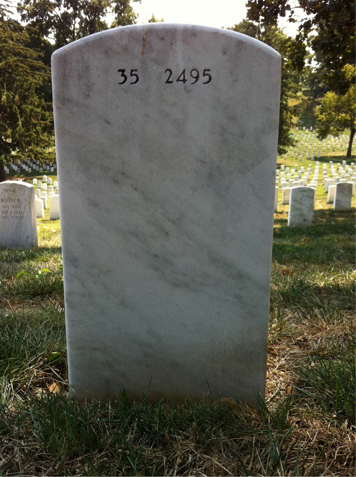 Back of headstone — Lynwood Pelot