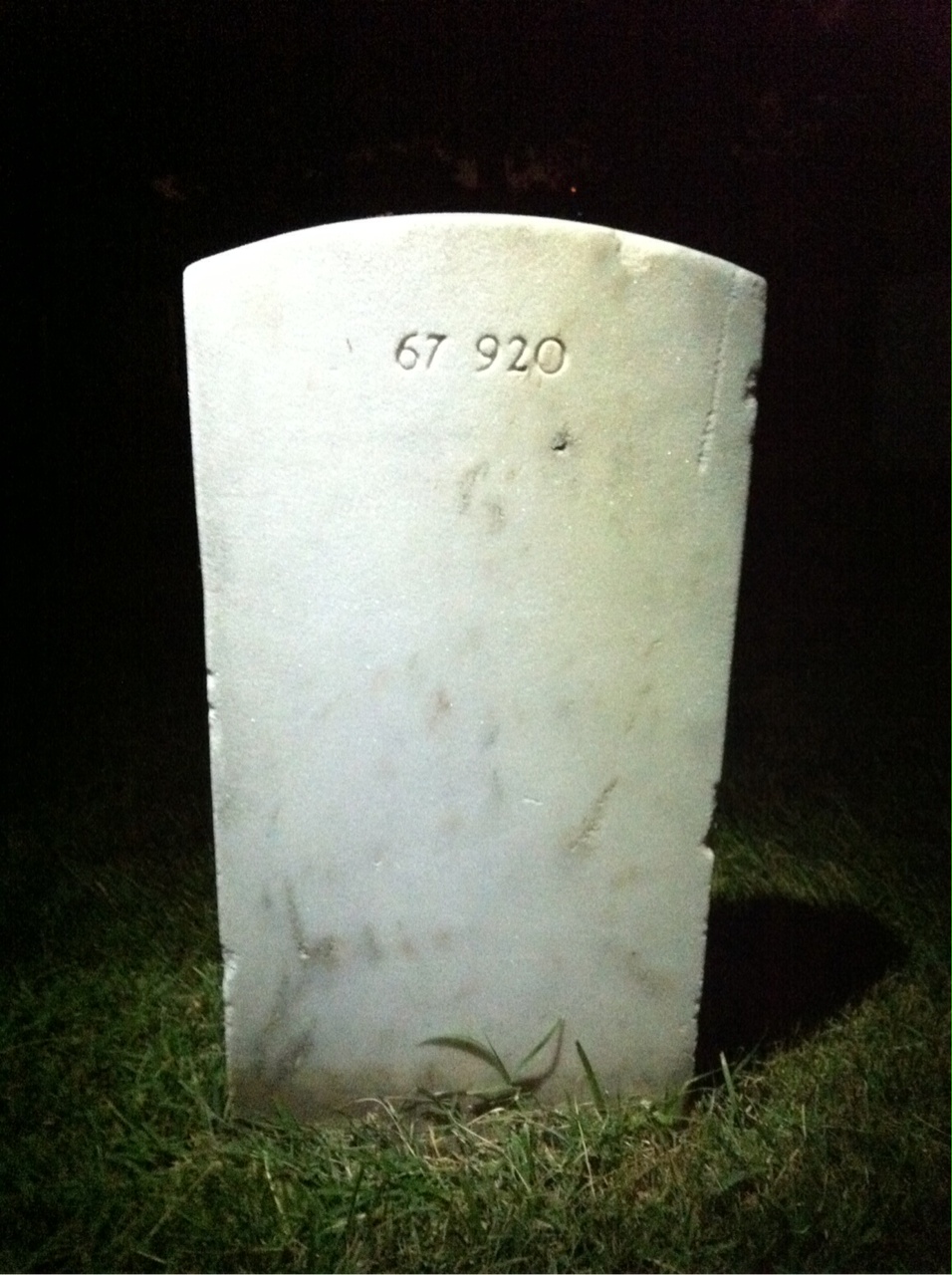 Back of headstone — James Benson