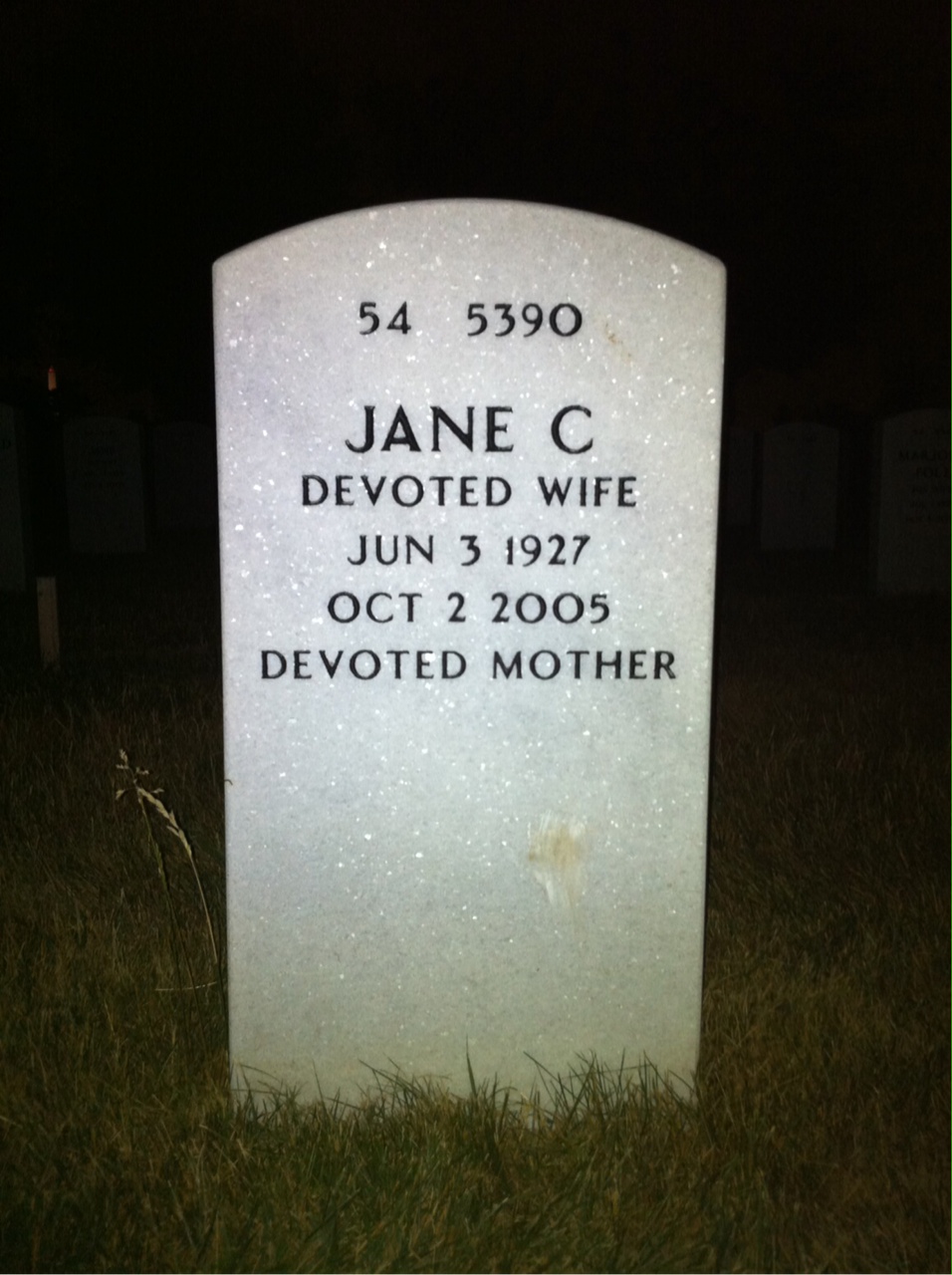 Back of headstone — Robert Willey