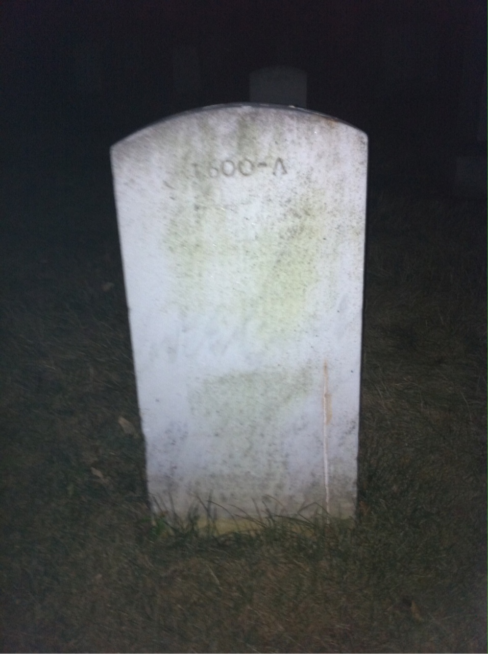 Back of headstone — Albert Allen