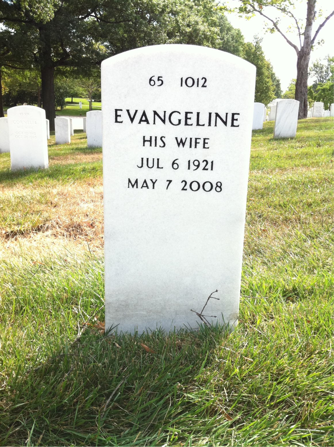 Back of headstone — Viateur Commeree