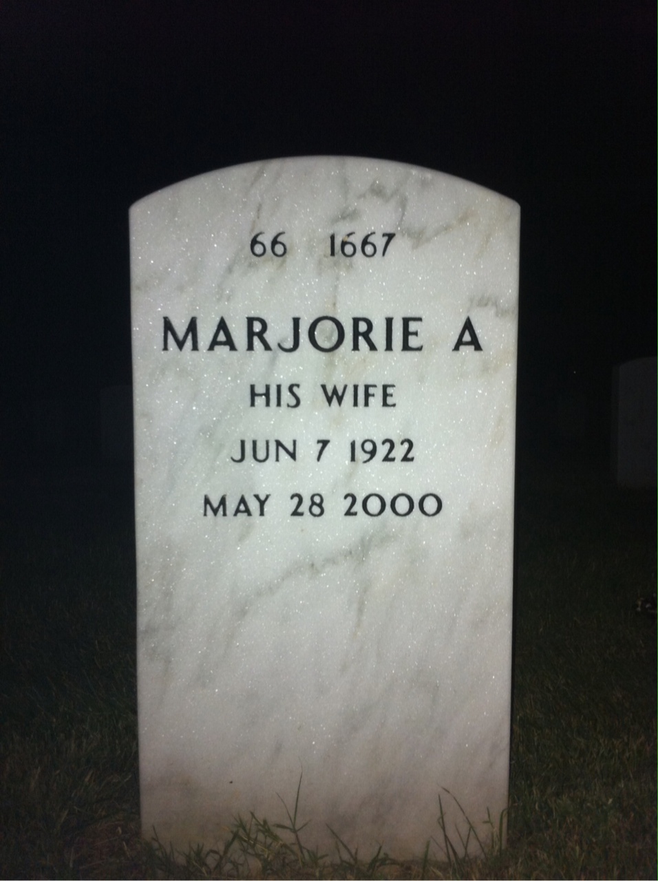 Back of headstone — Jack Prysock