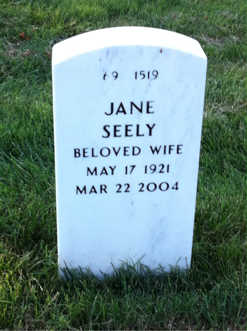 Back of headstone — William Feeman