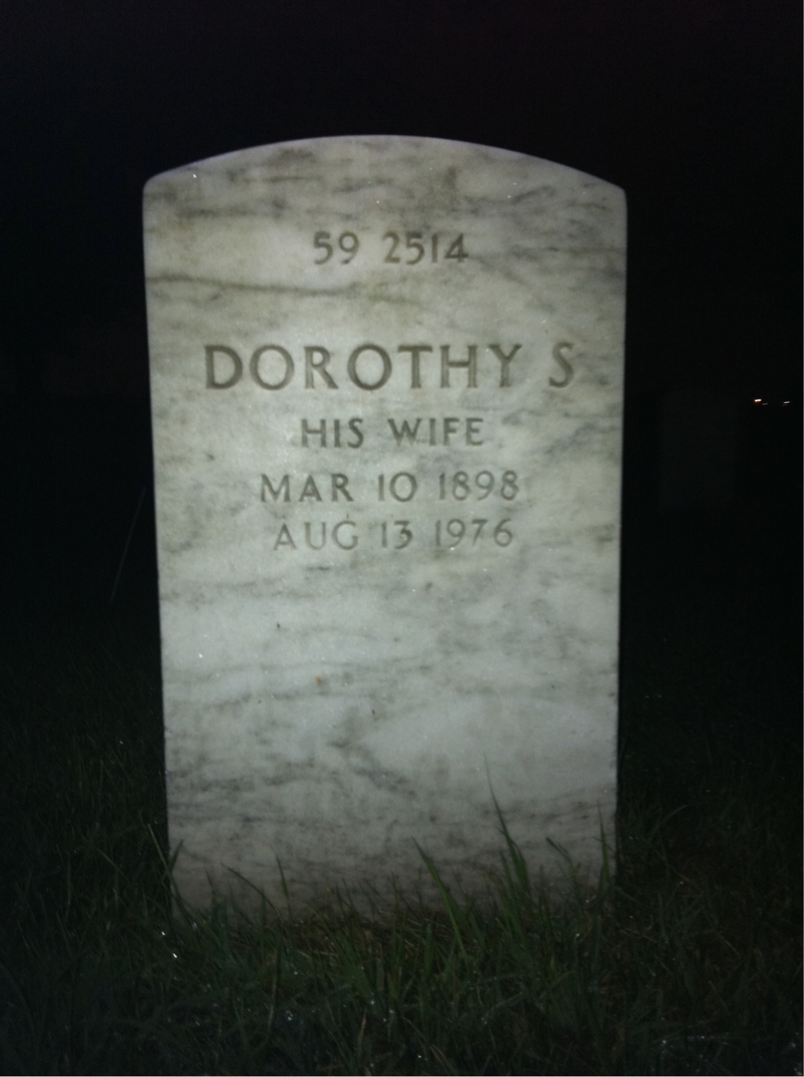 Back of headstone — Robert C Payton