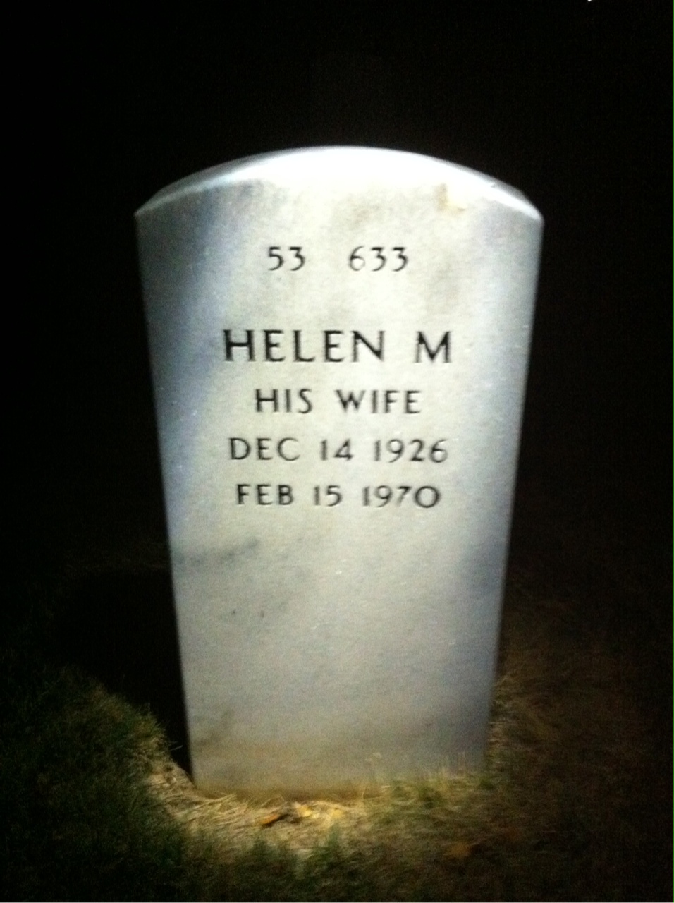 Back of headstone — Robert Lemmon