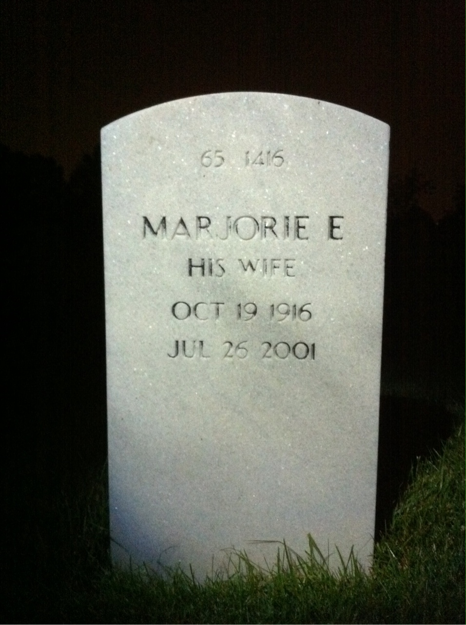 Back of headstone — John Mundee