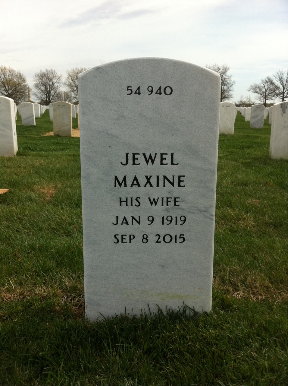 Back of headstone — Maurice Cabana