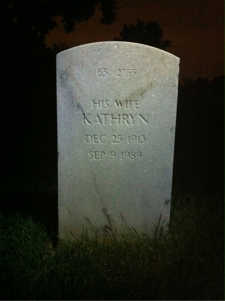 Back of headstone — Edwin Baron