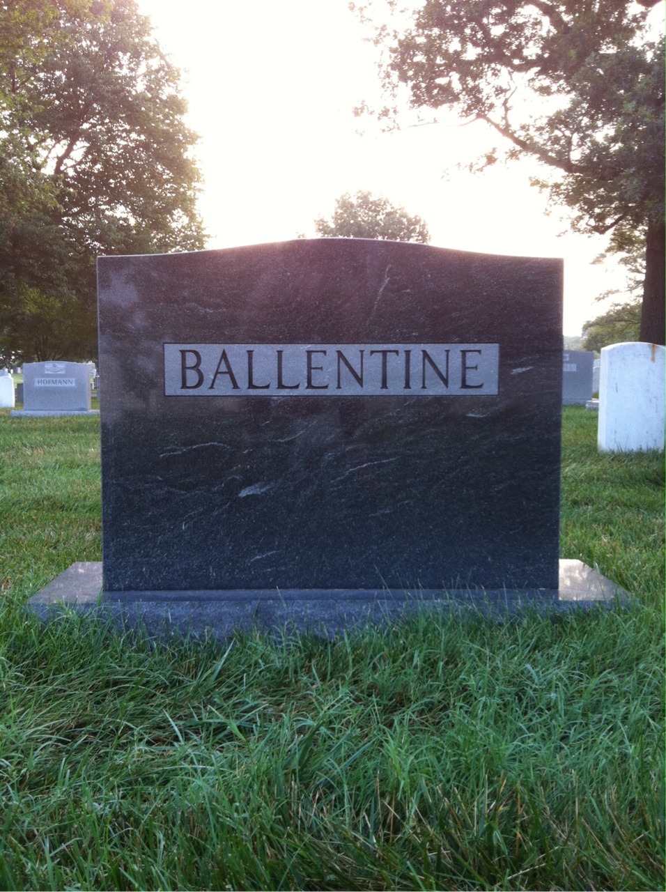 Back of headstone — Emma-Tom Ballentine