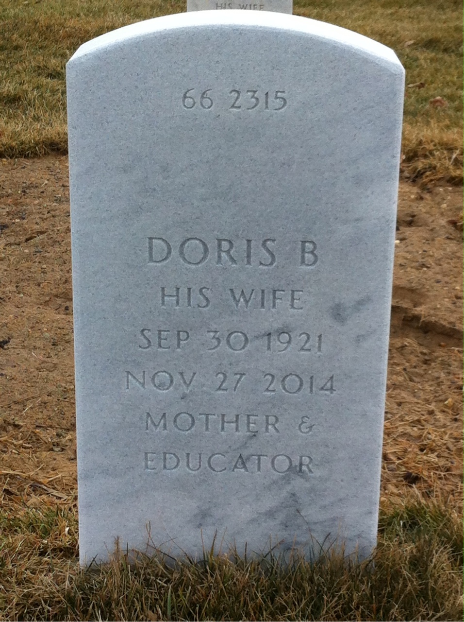 Back of headstone — Edwin Allen