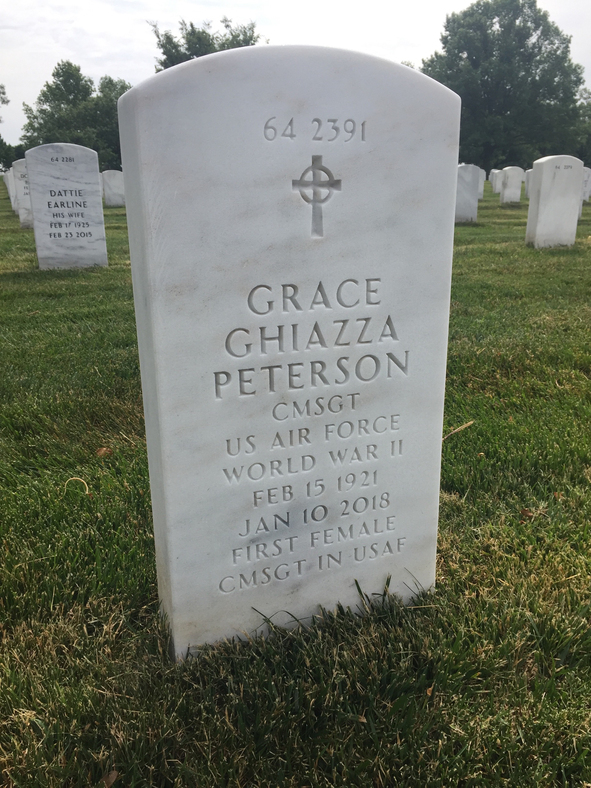Back of headstone — David Peterson