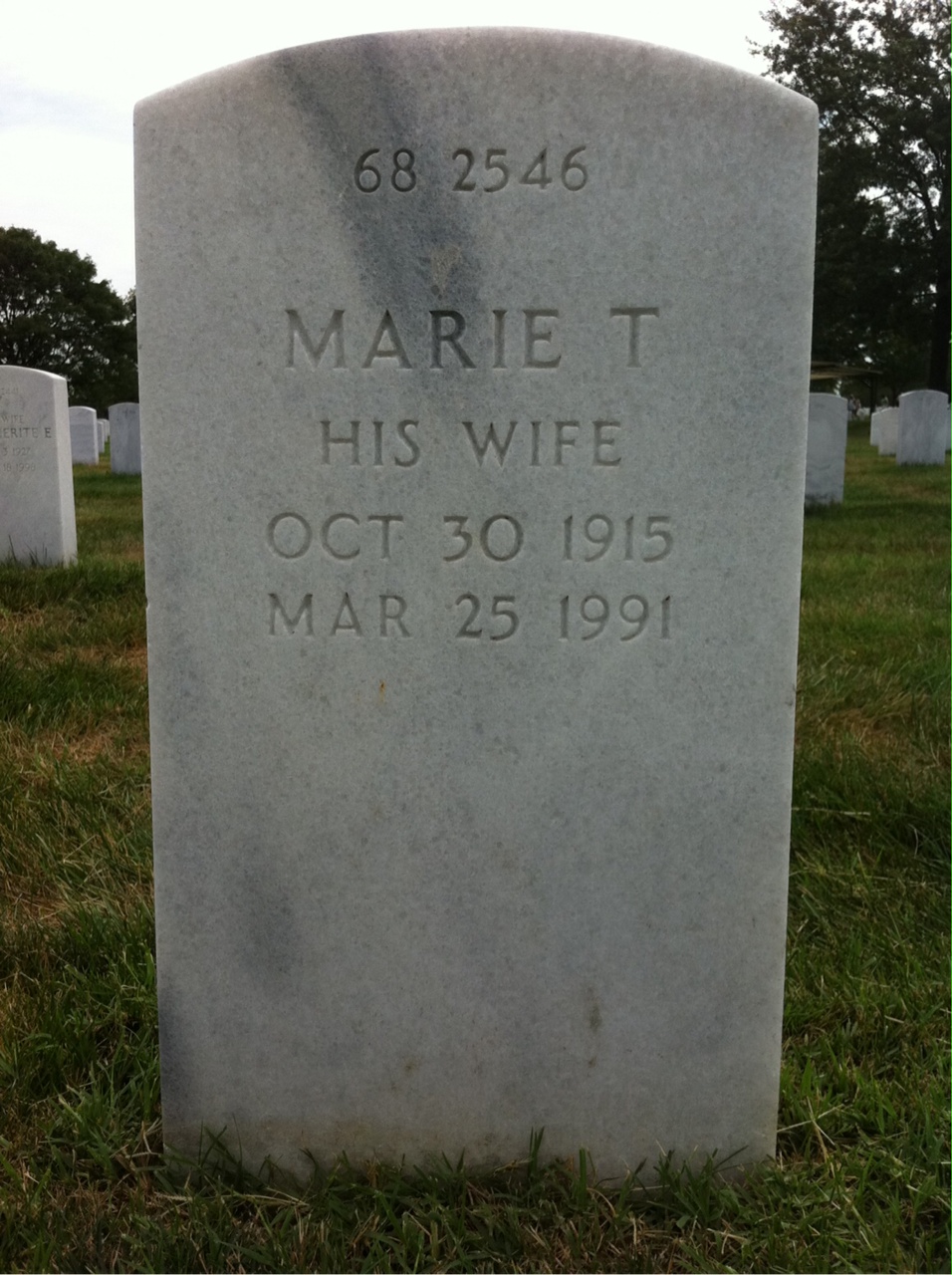 Back of headstone — Farold R Norris