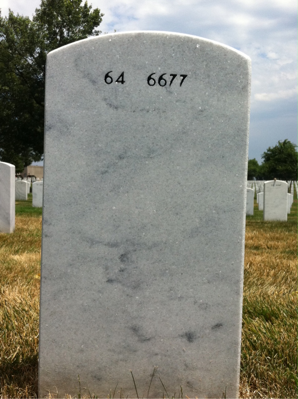 Back of headstone — Richard Rosebury