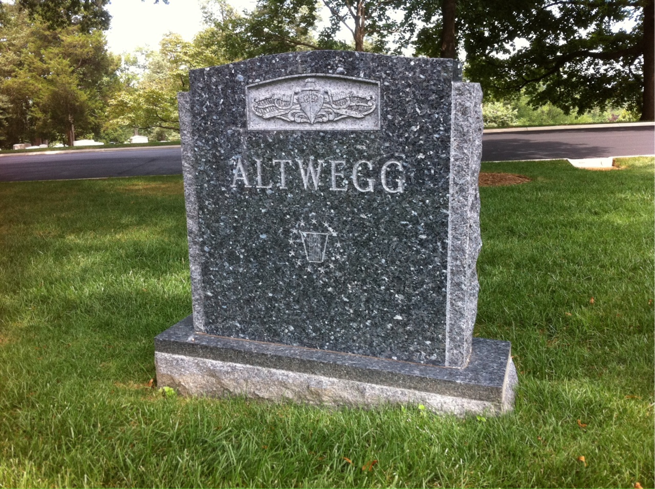 Back of headstone — David Altwegg