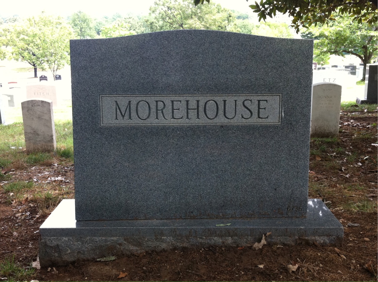 Back of headstone — Steven Morehouse