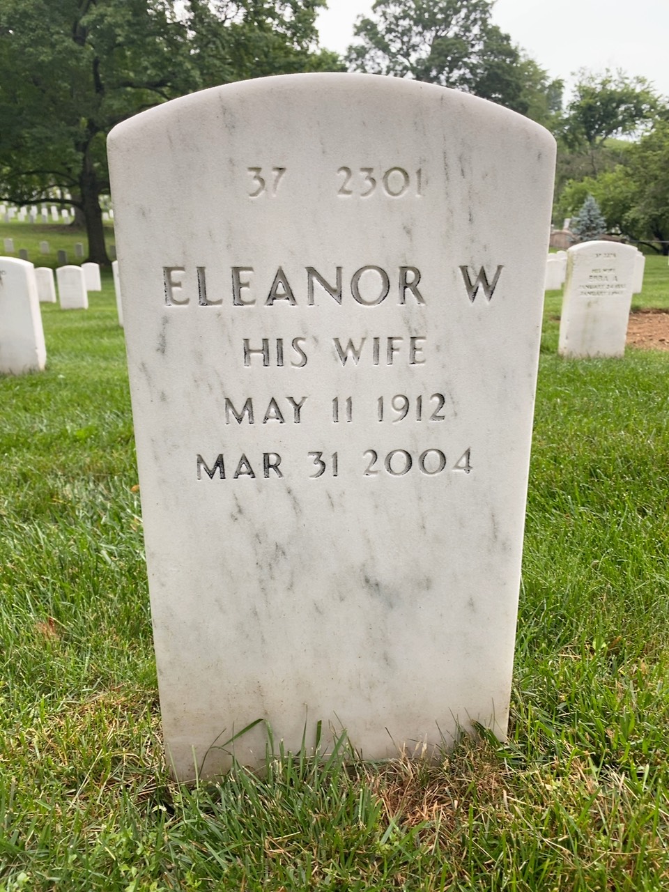 Back of headstone — Emerson Jones