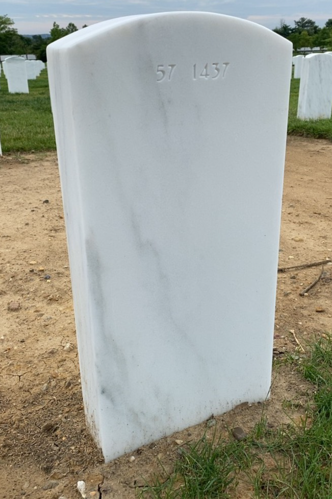 Back of headstone — Thermus Baker