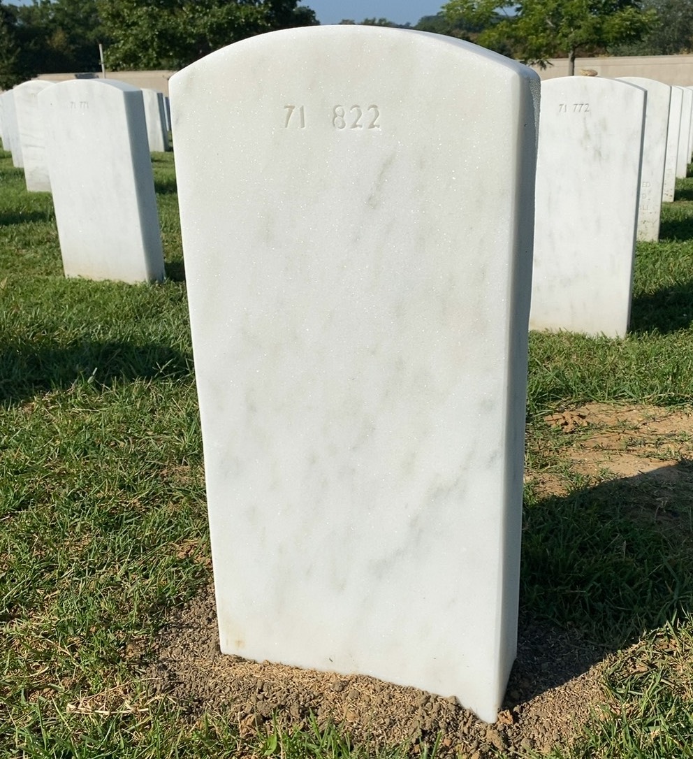 Back of headstone — Peter Bentz