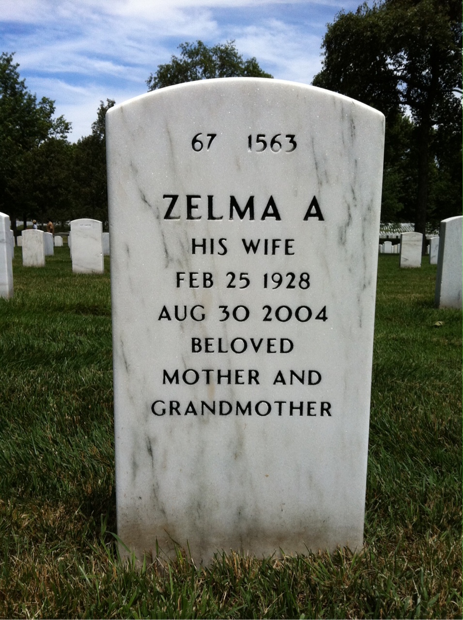 Back of headstone — John Martini