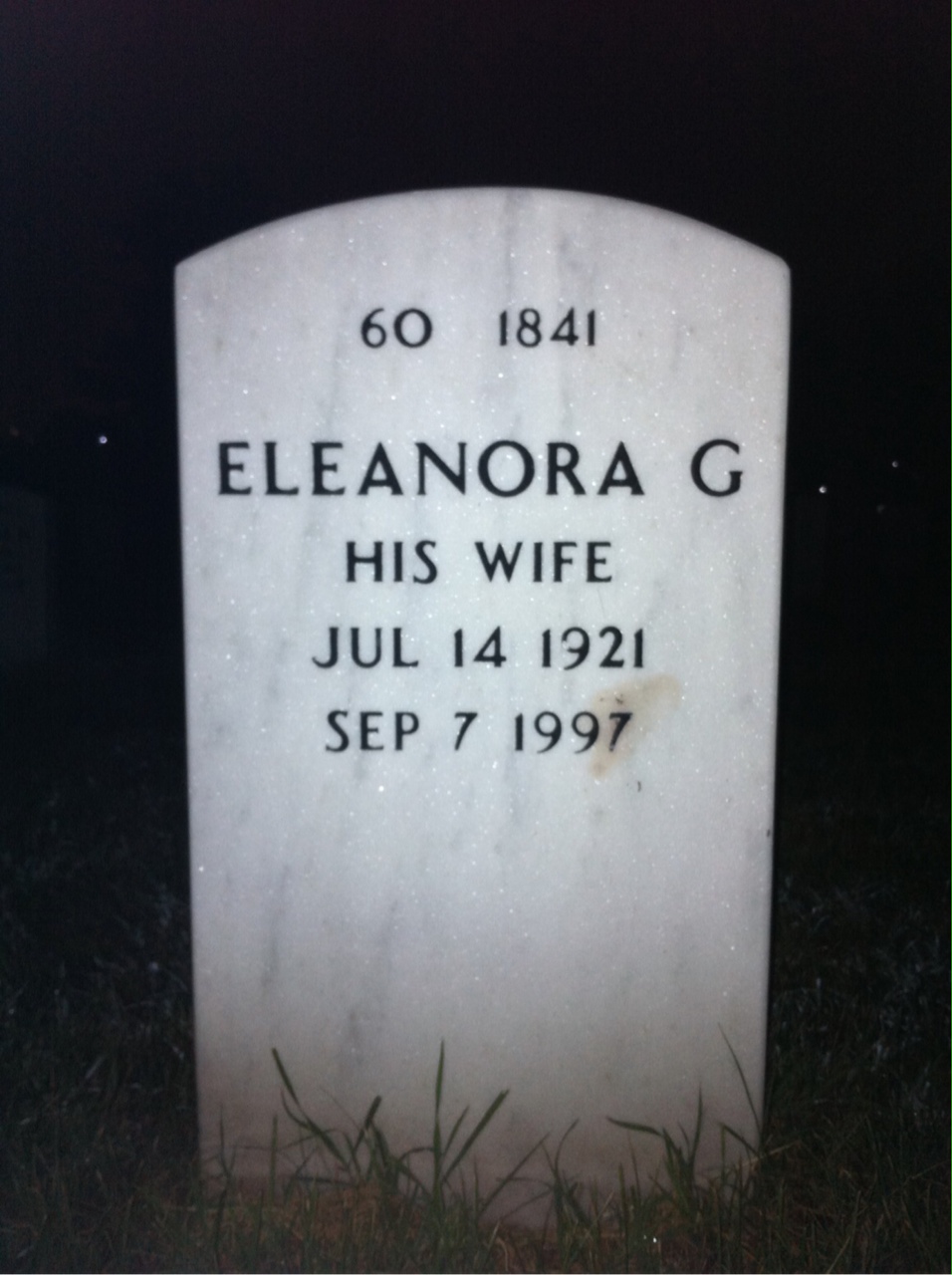 Back of headstone — Kenneth Lang
