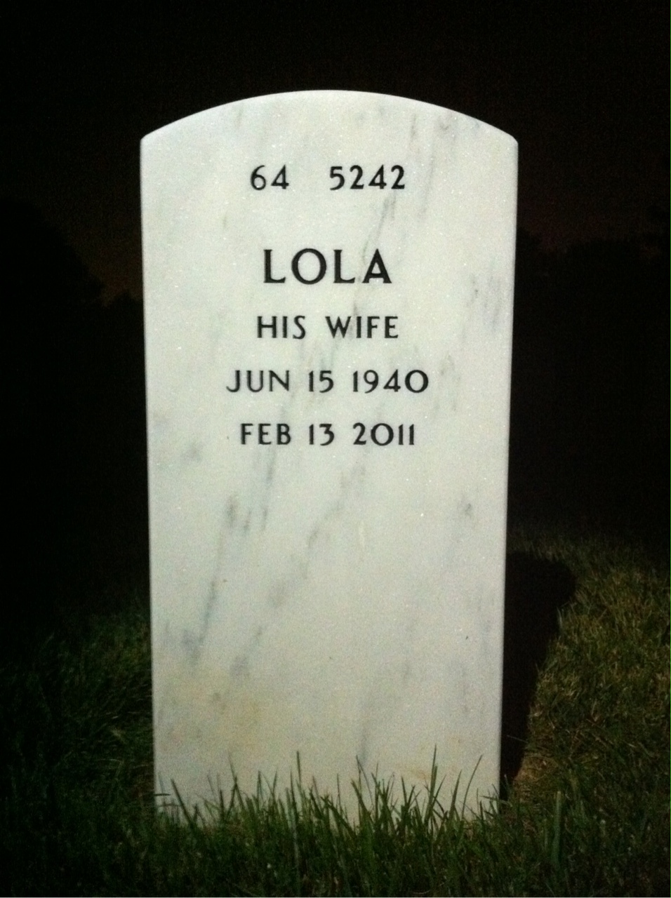 Back of headstone — Michael Krouse