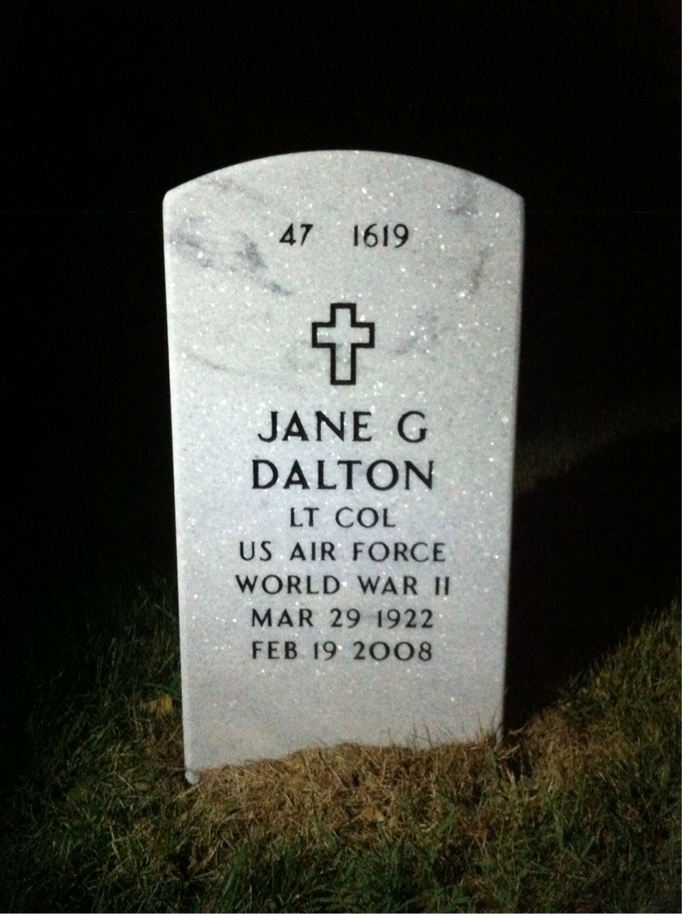 Back of headstone — Harry Dalton